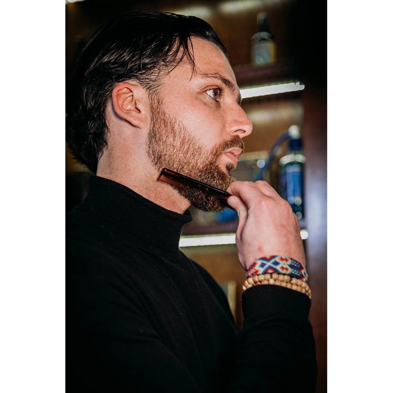 HEY JOE! Deluxe Comb with Leather Case | Men's Pocket