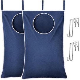 Lifewit 2 Pack Over Door Laundry Hamper, Large Collapsible Hanging Laundry Hamper, Hanging Laundry Basket Bag for Bathroom Bedroom Dirty Clothes Storage Organizer, Dark Blue