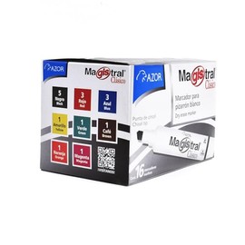 AZOR - Marcadores Para Pizarron Blanco, 16 Piezas, Multicolor, Magistral Clasico, Punta De Cincel, Borrado Sin Residuos, 301.83416
