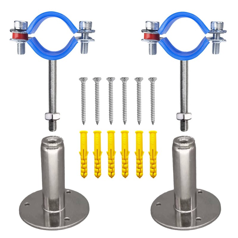 POTONZ Wall Mount Ceiling Mount Pipe Supports,Adjustable Pipe Clamps Stainless