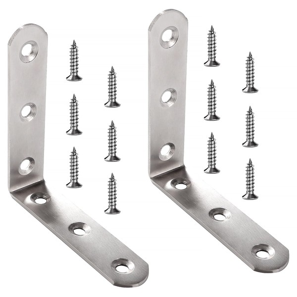 VooGenzek 2 PCS 85x85x20x2.5 mm L Brackets, Stainless Steel L