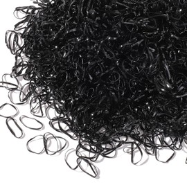 Jollybows 2000PCS Black Elastic Hair Bands, Small Hair Rubber Bands Soft Mini Hair Elastics Ties Bands for Women Hair, Kids Hair, Braids Hair, Beard