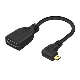 Chenyang Adaptador Micro HDMI macho a HDMI hembra en ángulo izquierdo de 90 grados, cable 4K, 10 cm