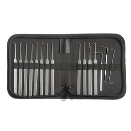 Moli Various Lock Pick Tool Set,Locksmith Tool Lock Pick Kit Open Lock,Repair Lock,Extractor Broken Key Tool (15pcs Tools)