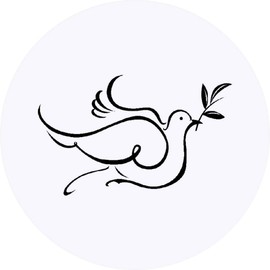 24 x 40mm Round 'Peaceful Dove' Stickers (SK00007481)