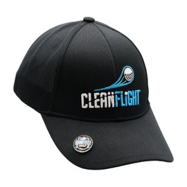 Clean Flight Premium Sweat Wicking Golf Hat - Cap - Magnetic Ball Marker, Best Golf Gifts for Men and Women (Black)