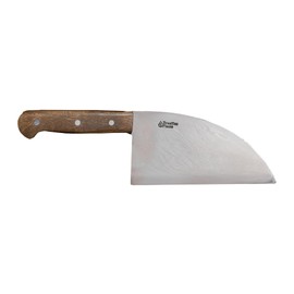 Brazilian Flame Chef Half-Moon Cleaver - 6” Premium 420C Stainless Steel Blade, Inbuia Wood Handle, Ideal for BBQ, Butchering, Kitchen Use (KF-REF133-6)