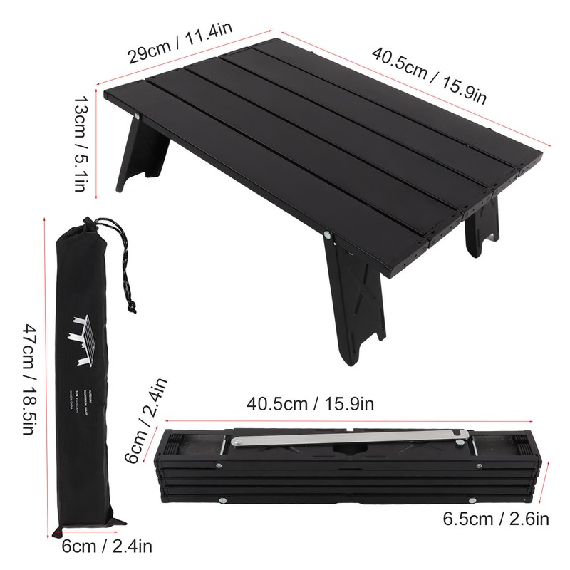 ShineTrip Folding Beach Table with Storage Bag Aluminum Alloy Portable
