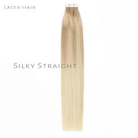 Lacer Hair Tape in Hair Extensions Remy Human Hair 20 Pieces 50 Grams Balayage Light Ash blonde to Platinum blonde B#13/60 Tape on Human Hair Extensions