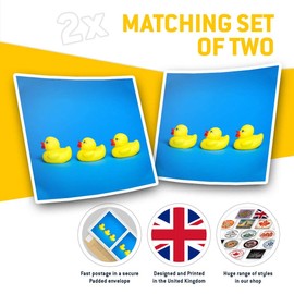 Square Stickers (Set of 2) 7.5cm - Bath Toy Yellow Duckling Duck Kids Fun Decals for Laptops,Tablets,Luggage,Scrap Booking,Fridges, 16798