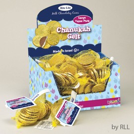 Rite Lite Chanukah Gelt Milk Chocolate Coins Large Bag - Single Piece - Kosher Certified OU-D
