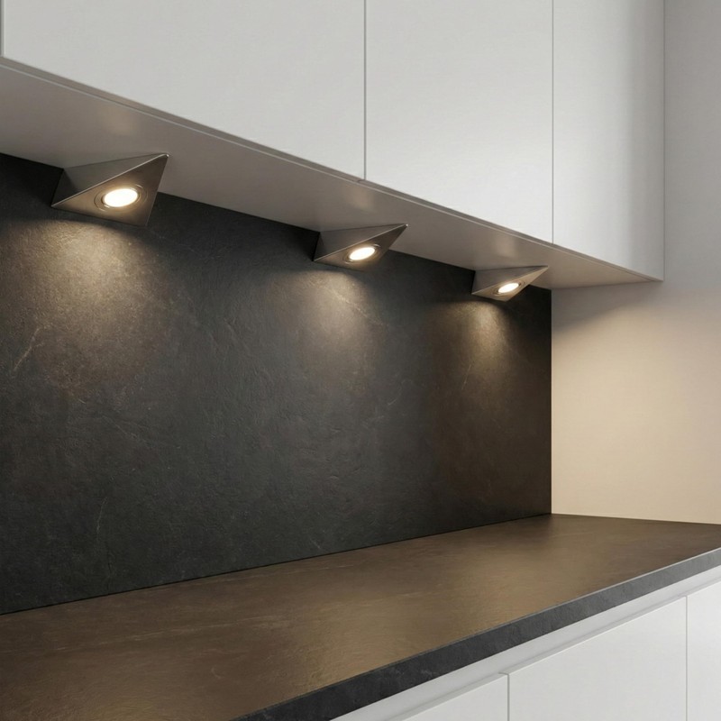 vislux Set of 3 LED Triangular Light Kitchen Light Stainless