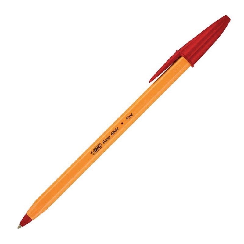 BIC Oil-Based Ballpoint Pen, Orange, 0.03 inches (0.7 mm), Red,