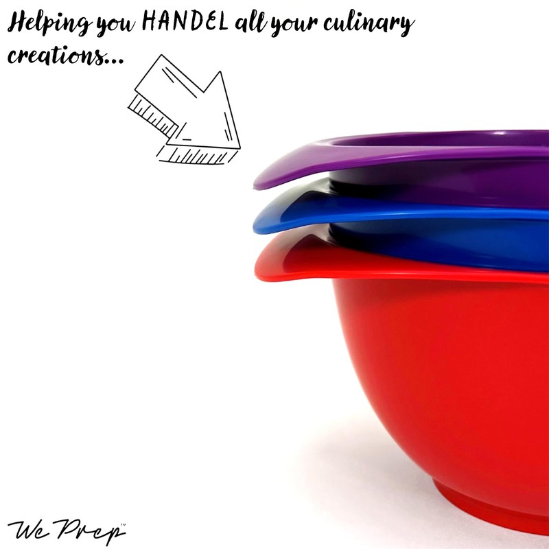 TQGEAR Mixing Bowl with spout and Handle | Set of