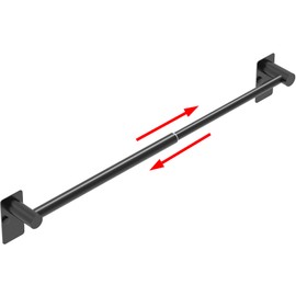 MIROAMZ Towel Bar, 14inch to 25inch Adjustable Towel Holder Rod, Self Adhesive Wall Mounted Hand or Body Towel Rack for Bathroom Kitchen, 304 Stainless Steel Organizer Single Bar Matte Black