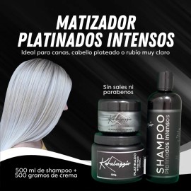 Matizador Platinados Premium 2 Cremas + Shampoo 500ml