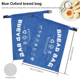 LSCSJUNS 2Pcs Oxford Cloth Bread Bags With Releasing Buckle Zipper Closure Sourdough Bread Bags Reusable Oil Proof Bread Storage Bags for Bakery Supplies and Food Storage