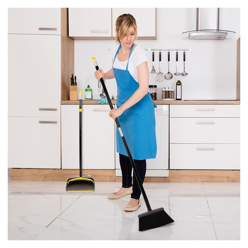 TreeLen Broom with Dustpan Combo Set,Stand up Dust Pans with