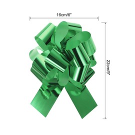 sourcing map 10pcs 6 Inch Metallic Large Big Pull Bow Gift Wrapping Bows Ribbon for Wedding Car Baskets Presents Christmas Bow, Green