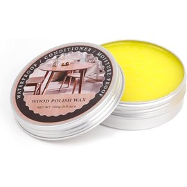 Grpoche Wood Polish Wax, Paste Wax for Wood Finish, Wood Wax Polish,100g of wood wax oil， Conditioner, Cleaner, Restorer, Furniture Polish for Wooden Floors, Cabinets, Tables, Doors