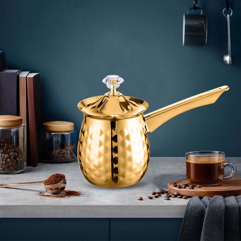 BEALIFE Greek Coffee Pot with Long Handle Traditional Style for