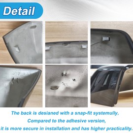 YIXIN 2PCS Chrome Direct Replacement Side Mirror Covers Caps for 2014-2018 Chevy Silverado GMC Sierra 1500 and 2500 HD 3500 HD 2015-2018 Accessories (Black)