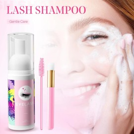 Lash Shampoo Espuma Limpiadora Para Extensiones De Pestañas Rosa