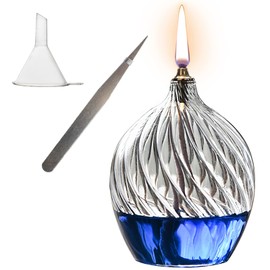 GXFCCYXT Refillable Liquid Petite Glass Oil lamp, Sturdy Borosillicate Glass Oil Candle, Unique Internal Thread Appearance for Fine Dining & Restaurants or Home