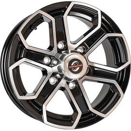 TASKMASTER TRINITY Aluminum Black Machined 6 Spoke Trailer Wheel Rim 15x6 6x5.5 Bolt Pattern 4.25 Center Bore 2835 Load Carry Capacity