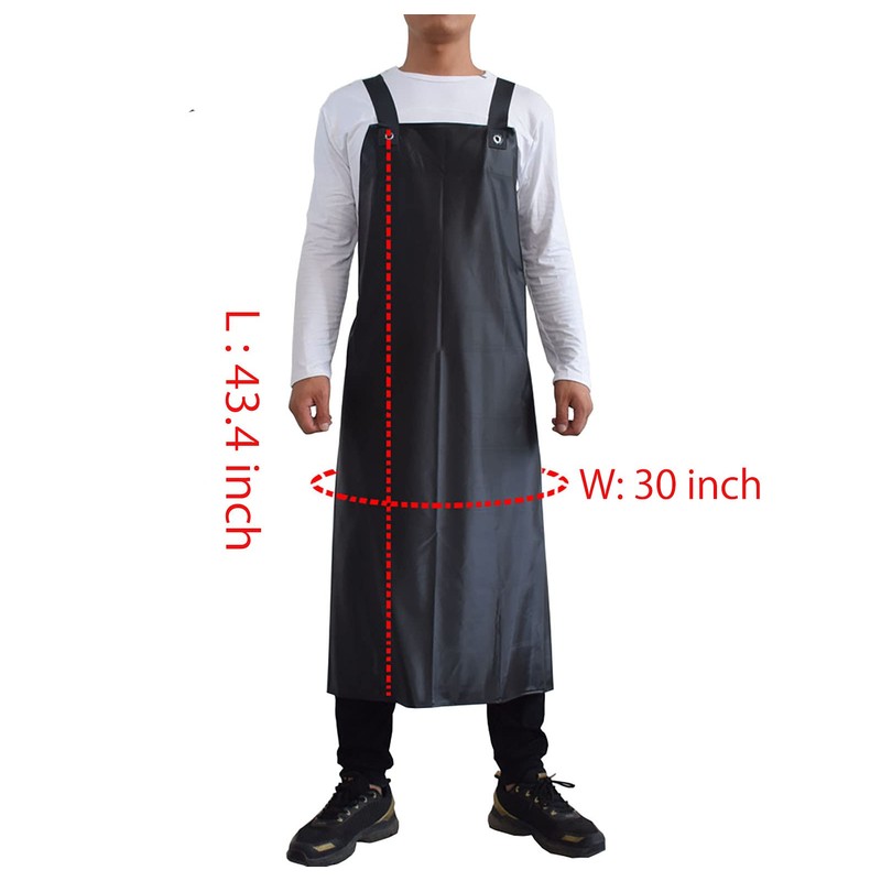Jaspfct Waterproof Rubber Apron-43 Vinyl Waterproof Apron, Chemical Resistant Work