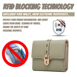 PRETTYZYS Women's RFID Blocking Trifold Wallet Case - Handmade, Mini Purse with Zipper Pocket - Credit Card Slots, Cash & Coins Compartment, and More - Small Wallet for Ladies, Teenage Girls - Green