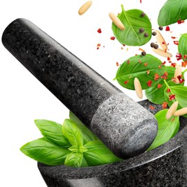 madeco Replacement Pestle Granite 16 cm Stone Pestle Black Polished Pestle for Mortar Granite Single (without Mortar) Spices, Herbs, Nuts Grinding