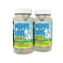 Puppy Love Bubbles: 2 Pack 4oz Bottles of Peanut Butter Scented Bubbles for Dogs, Non-Toxic and Allergen-Free, Bring out Your Dog'S Inner Puppy with H