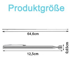 VIEVRE Magnetic Telescopic Rod, Stainless Steel, Magnetic Lifter, Telescopic Magnet, Strong up to 64 cm for Keys, Coins, Screws, Pens, Metal Parts