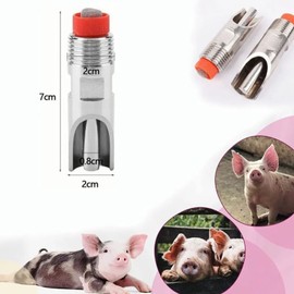 CYSFETENA Pack of 10 Chicken Feeder Chicken Waterer, Adjustable Water Quantity Stainless Steel Nipple Drinker Chickens, Automatic Chicken Drinkers for Pigs, Cows, Sheep, Other Large Animals