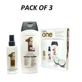 Revlon Uniq One Coconut Pack (Hair Treatment+Conditioning Shampoo) PACK OF 3