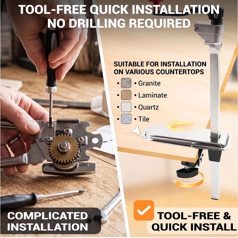Commercial Can Opener, Heavy Duty Manual Table Mount for #10