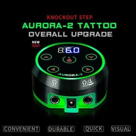 BestParts Tattoo Power Supply - Aurora II Power Supply 2nd Gen Colorful Voltage Fits All Tattoo Machine (Black)