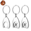 Benaewa 3 Pcs Shopping Trolley Token Keyrings, Stainless Steel Coin