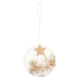 Räder Circle Ornaments Set of 2 Gold Star Modern Minimalist Christmas Paper Element Filled with Confetti Star 16 cm or 20 cm