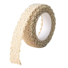 Beige 2 Yards Self-Adhesive Lace Washi Tape – Cotton Fabric Ribbon Trim, Decorative Sticky Tape for DIY Crafts, Scrapbook, Card Making, Wedding Album, and Embellishment Projects, Ribbons