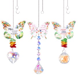 Foppla 3Pcs Crystal Suncatcher, Window Hanging Pendant,Elegant Clear Faux Crystal Sun catcher,Rainbow Maker for Home Decor