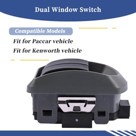 Getfarway Dual Window Switch p/n Black P271069 Compatible with Paccar/Kenworth Replace P27-1069 Switch Window Lift Driver Door