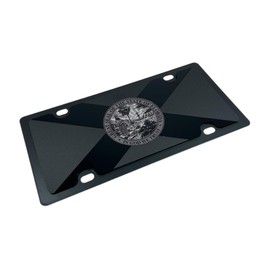 Eurosport Daytona- Compatible with -, Carbon Steel License Plate- Black Florida State Flag Matte Black/Black Opaque