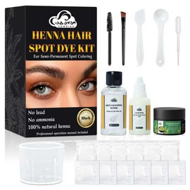 Comdian Henna Eyebrow Tint Kit, Natural Henna Eyebrow Dye Powder 15 Grams, Professional Hair Spot Color Kit with Developer for Home and Salon Use Black