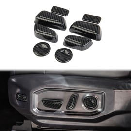 Fewshaw Carbon Fiber Front Seat Adjustment Button Panel Trim Accessories for Toyota Tundra 2022+ Sequoia 2023+ Tacoma 2024+ 4Runner 2025+(Button Cover)