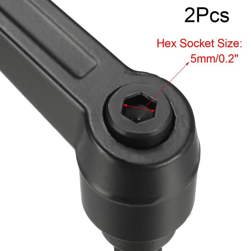 TA-VIGOR 2Pcs Adjustable Clamping Lever Handles, M10 x 25mm Locking