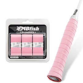 MBFISH Tennis Racket Grip Tape 3 Pack, Soft Racquet Overgrips for Tennis, Pickleball and Badminton with Vibration Dampening- Thickness 0.027in Anti-Slip and Absorbent Tennis Grip Tape Set （Pink 3P）