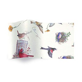 SatinWrap Luxury Printed Tissue Wrapping Paper Birds Nest 5 Sheet, PTIS.378