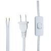 10FT Replacement Lamp Cord, White 18 AWG 2 Prong Extension